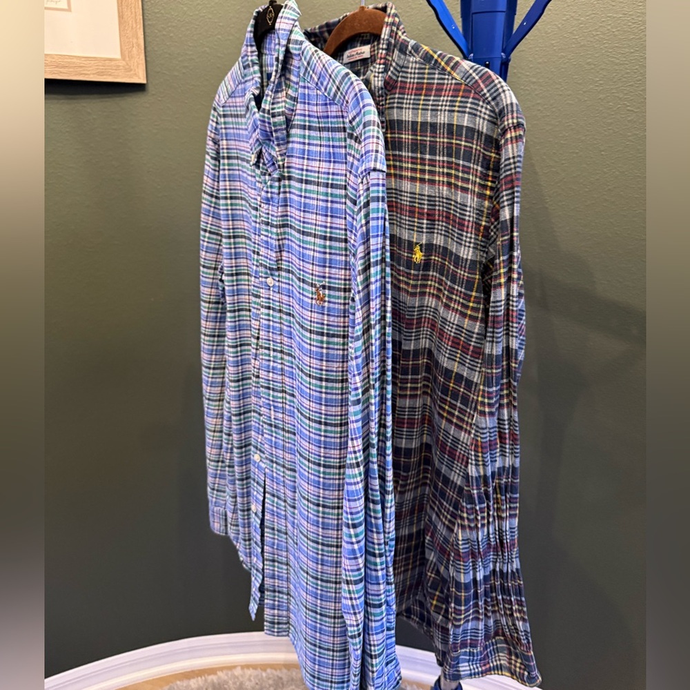 Lot of 2 size large polo Ralph Lauren men’s button downs